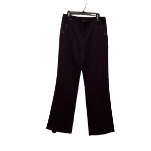 Ann Taylor Factory Flare Leg Mariner Textured Navy Blue Pants - Size 10‎